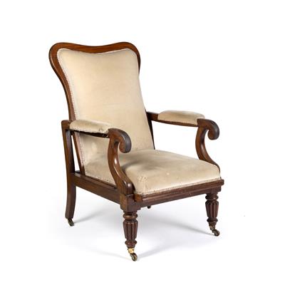 Lot 196 - Mahogany adjustable armchair