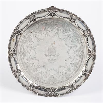 Lot 200 - Large Victorian silver salver