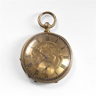 Lot 203 - 18ct gold cased Grohe pocket watch