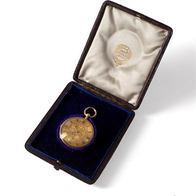 Lot 203 - 18ct gold cased Grohe pocket watch