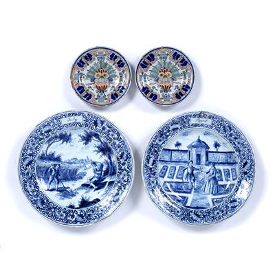 Lot 251 - Pair of Delft ''Month'' plates