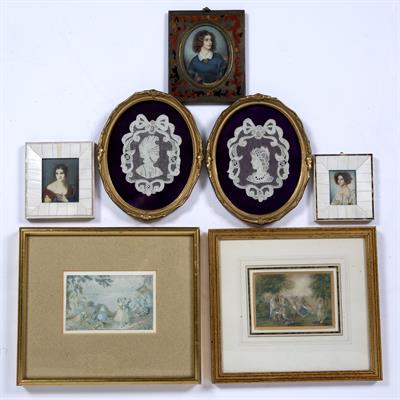 Lot 285 - Three portrait miniatures
