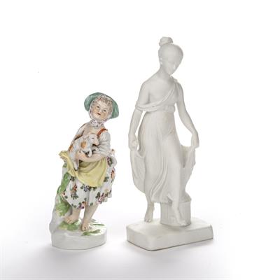 Lot 292 - Porcelain figure of a shepherdess