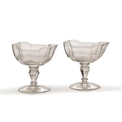 Lot 295 - Pair of Silesian sweetmeat glasses