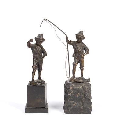 Lot 302 - Two bronze figure groups