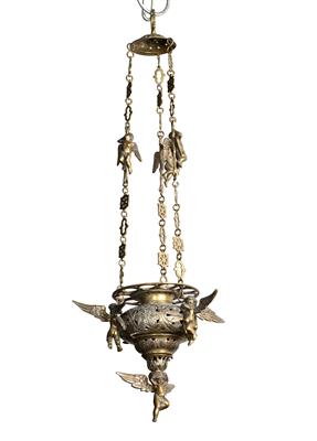Lot 322 - Brass sanctuary lamp
