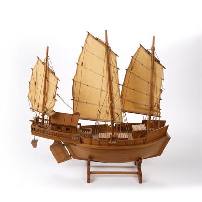 Lot 348 - Handmade or scratch built model of a Chinese Junk