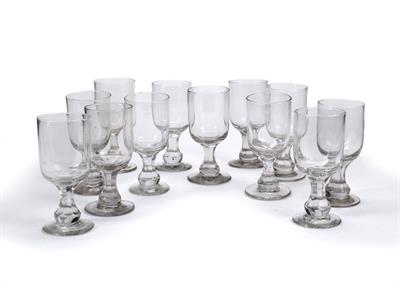 Lot 382 - Set of twelve glass rummers