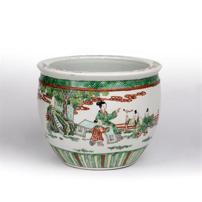 Lot 440 - Chinese famille verte fish bowl