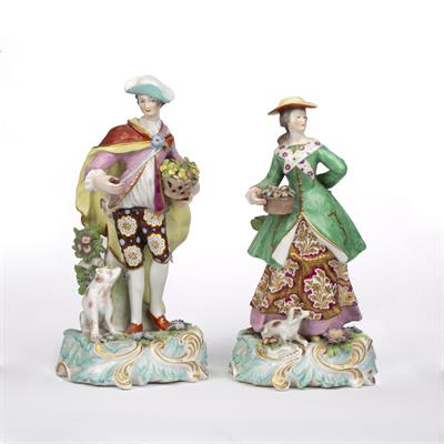 Lot 446 - Pair of Derby porcelain figures