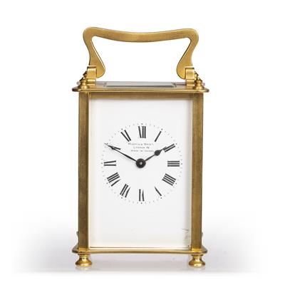 Lot 448 - French brass carriage timepiece