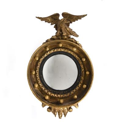 Lot 451 - Small gilt convex mirror