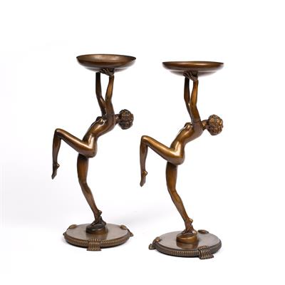 Lot 453 - Pair of Art Deco metal stands