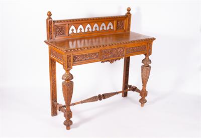 Lot 96 - A LATE 19TH CENTURY GOTHIC STYLE OAK SIDE TABLE