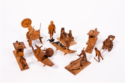Lot 132 - A GROUP OF EIGHT CHINESE SOFTWOOD CARVINGS