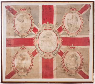 Lot 133 - A LATE 19TH CENTURY QUEEN VICTORIA DIAMOND JUBILEE FLAG