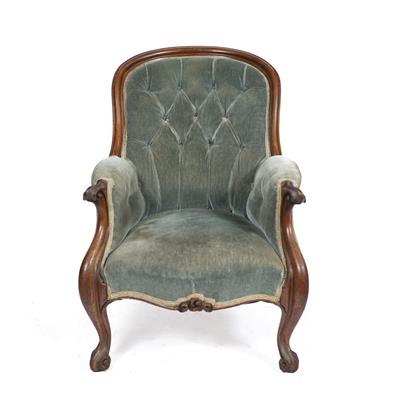 Lot 197 - A WILLIAM IV MAHOGANY ARMCHAIR