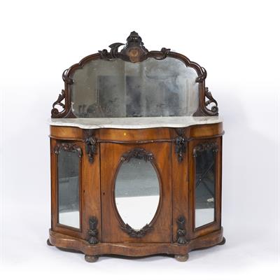 Lot 229 - A VICTORIAN MARBLE TOPPED SIDE CABINET