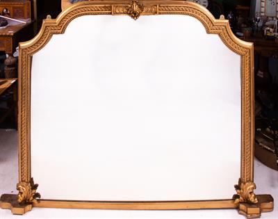 Lot 249 - A LATE 19TH CENTURY GILDED OVERMANTLE MIRROR