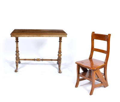 Lot 268 - A SET OF WOODEN METAMORPHIC LIBRARY STEPS