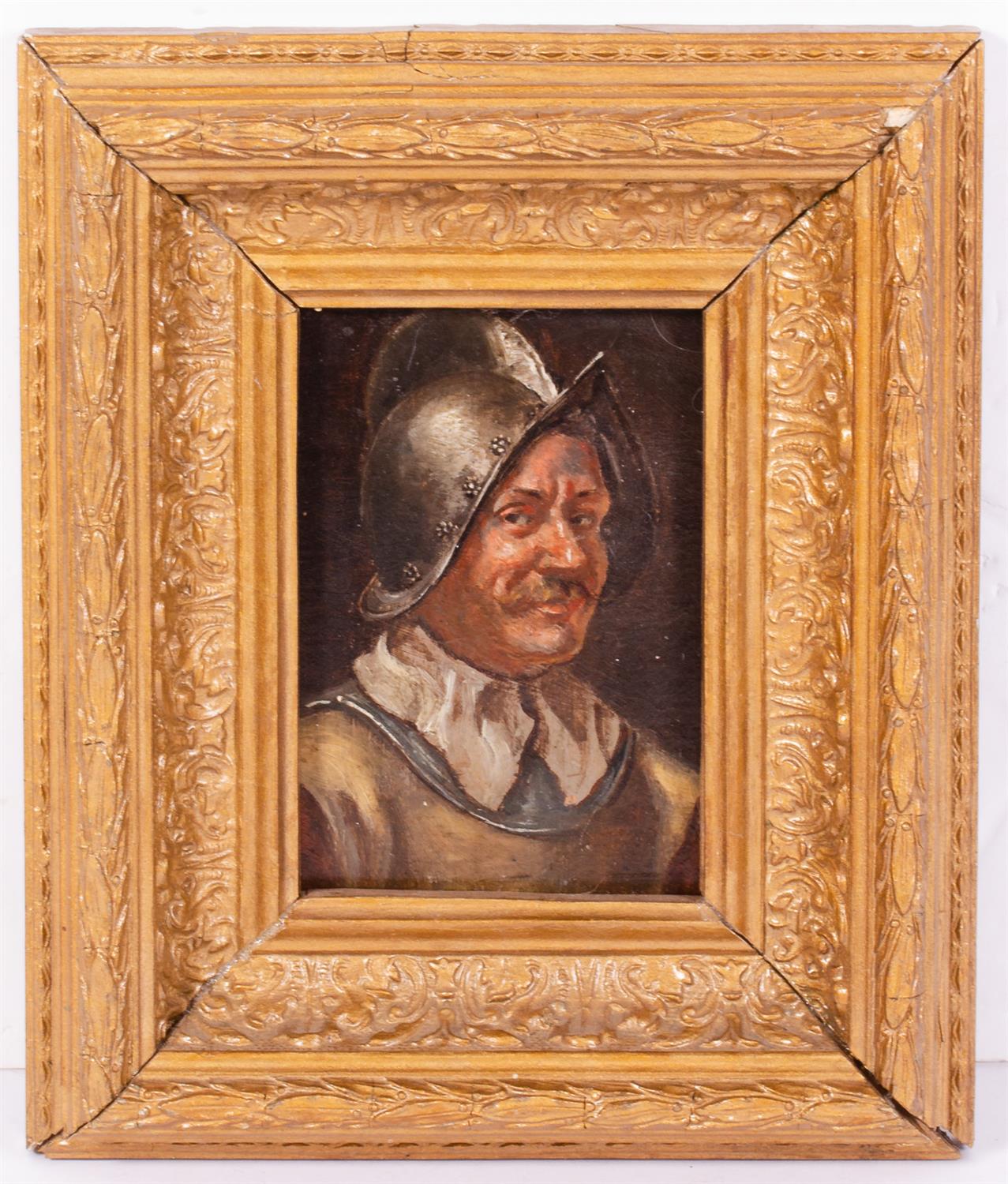 Lot 305 - A PORTRAIT OF A 16TH CENTURY SOLDIER