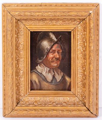 Lot 305 - A PORTRAIT OF A 16TH CENTURY SOLDIER