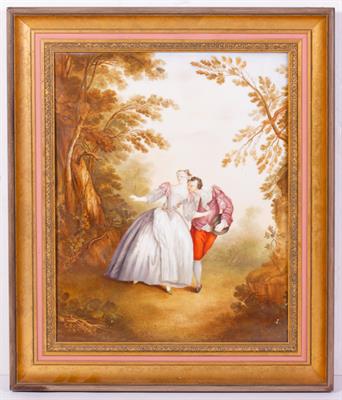 Lot 312 - A PAIR OF PAINTINGS OF LOVERS
