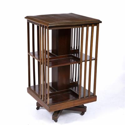 Lot 321 - AN EDWARDIAN MAHOGANY ROTATING BOOKCASE