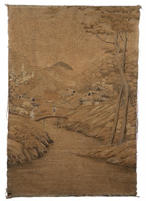 Lot 325 - A LARGE JAPANESE SILKWORK PANEL