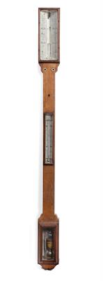 Lot 18 - A VICTORIAN ROSEWOOD STICK BAROMETER the angled ivory scales signed Negretti & Zambra