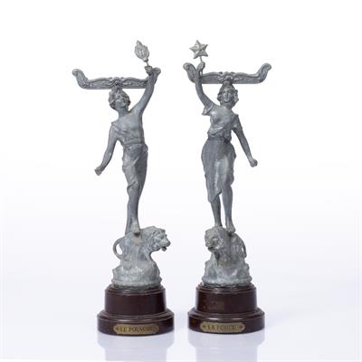 Lot 19 - A PAIR OF FRENCH SPELTER FIGURES