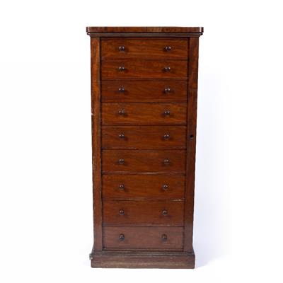 Lot 50 - A VICTORIAN MAHOGANY WELLINGTON CHEST