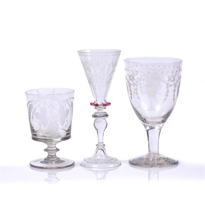 Lot 65 - THREE ANTIQUE DRINKING GLASSES