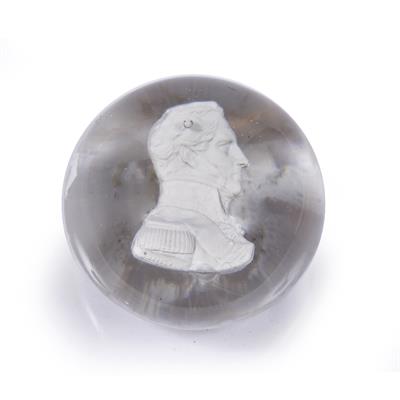 Lot 90 - A 19TH CENTURY SILHOUETTE PAPERWEIGHT