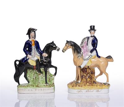 Lot 98 - A 19TH CENTURY STAFFORDSHIRE FIGURE of Sir Robert Peel on horseback