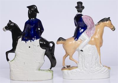 Lot 98 - A 19TH CENTURY STAFFORDSHIRE FIGURE of Sir Robert Peel on horseback