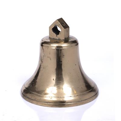 Lot 104 - A 19TH CENTURY BRASS SHIP'S BELL (lacking clapper)