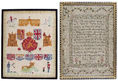 Lot 151 - A GEORGE III NEEDLEWORK SAMPLER worked by Sally Keill and dated 1781 woven with a wise saying within