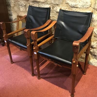 Lot 169 - A PAIR OF SAFARI CHAIRS in the manner of Michael Hirst