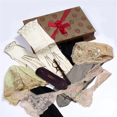 Lot 175 - TWO PAIRS OF HANDMADE WHITE LEATHER FORMAL GLOVES