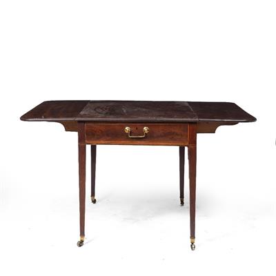 Lot 176 - A GEORGE III MAHOGANY PEMBROKE TABLE