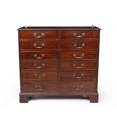 Lot 187 - A GEORGE III MAHOGANY LIBRARY CHEST of narrow form