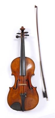 Lot 257 - A LATE 19TH CENTURY GERMAN VIOLIN with single piece back