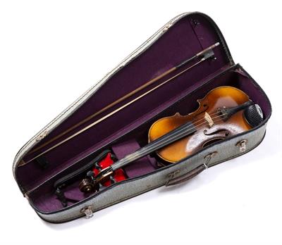 Lot 258 - A CZECH STUDENT VIOLIN AND BOW