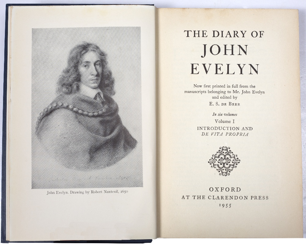 Lot 798 - The Diary of John Evelyn'. E.S. de Beer (Ed). 6 vols. Clarendon Press 1955. Blue cloth (220 x