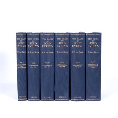Lot 798 - The Diary of John Evelyn'. E.S. de Beer (Ed). 6 vols. Clarendon Press 1955. Blue cloth (220 x