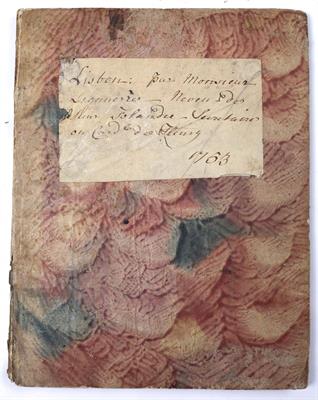 Lot 837 - AN 18TH CENTURY FRENCH MANUSCRIPT JOURNAL relating to a lengthy visit to Lisbon in 1733 written in