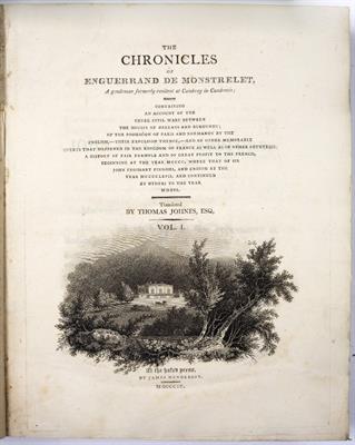Lot 313 - The Chronicles of Enguerrand de Monstrelet translated by Thomas Johnes. 5 vols. Red cloth and mbld