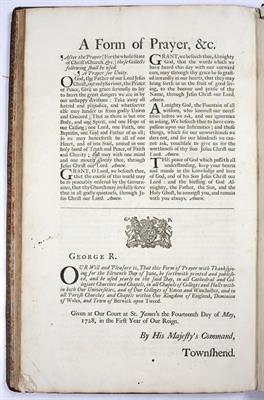 Lot 338 - AN 18TH CENTURY PRAYER BOOK containing The Collects