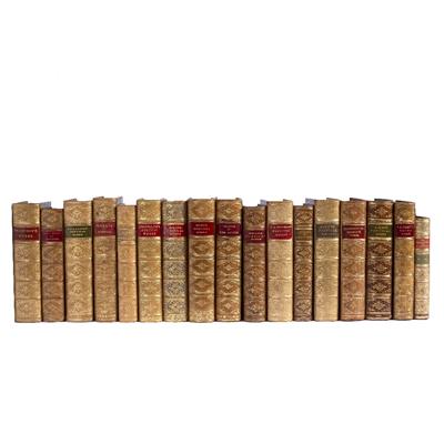 Lot 368 - A COLLECTION OF 17 LATE 19TH/EARLY 20TH CENTURY TREE CALF BINDINGS PREDOMINANTLY POETRY including